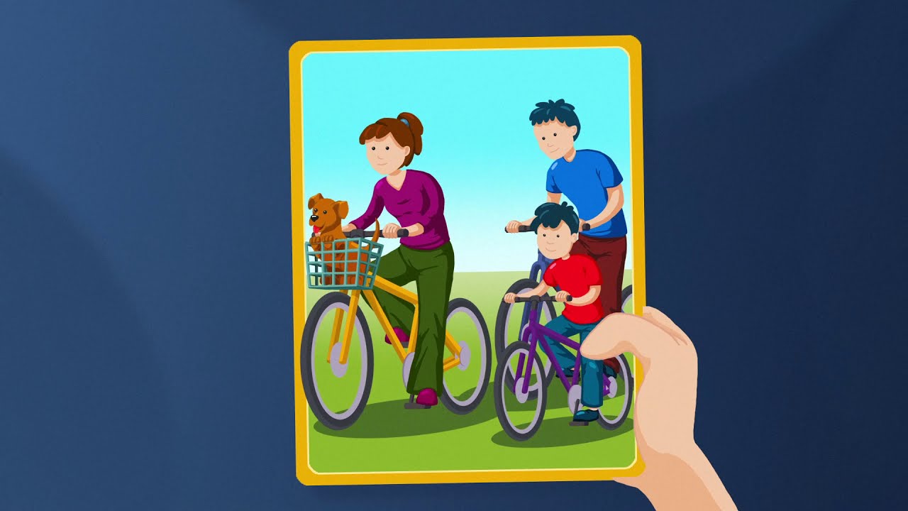 Zdjęcie przedstawiające mamę tatę i dziecko małego chłopca, którzy jadą na rowerach.