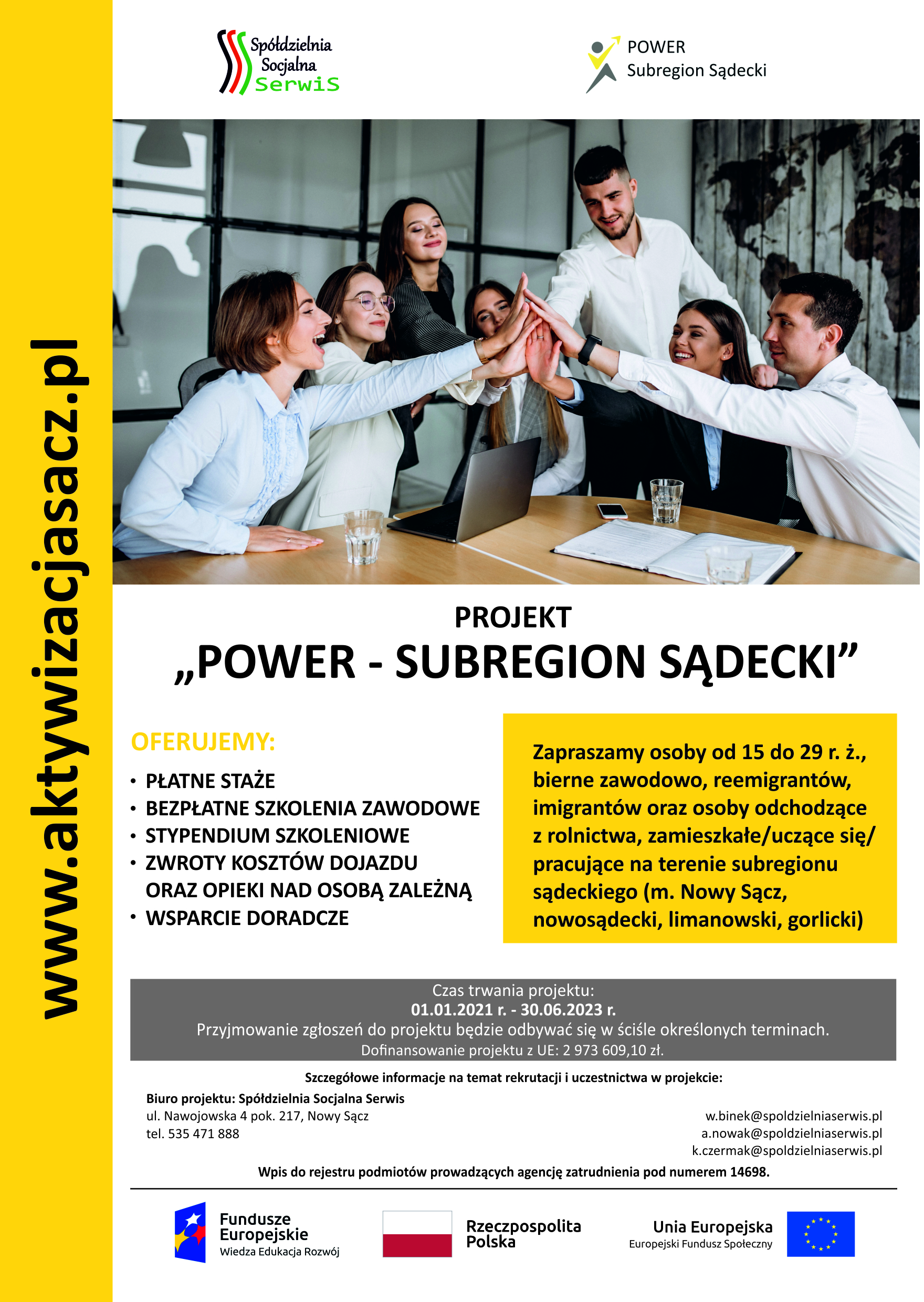Plakat Projekt POWER Subregion Sądecki