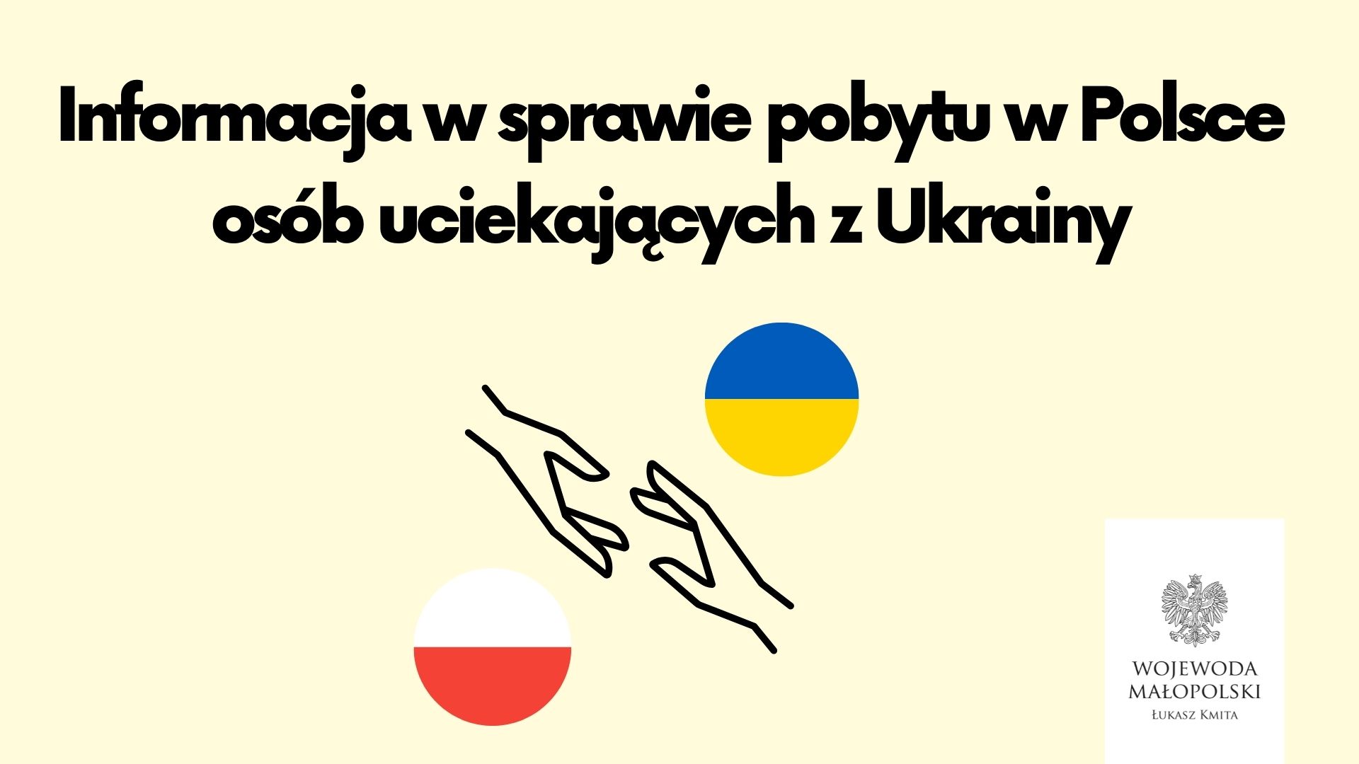 Zdjęcie dotykające się dłonie i flagi Ukrainy i Polski