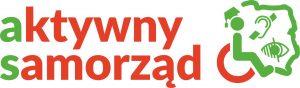 logo aktywny samorząd w kolorach czerwono-zielonym