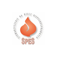 Logo Sotwarzyszenia SPES pomarańćzowy płomień