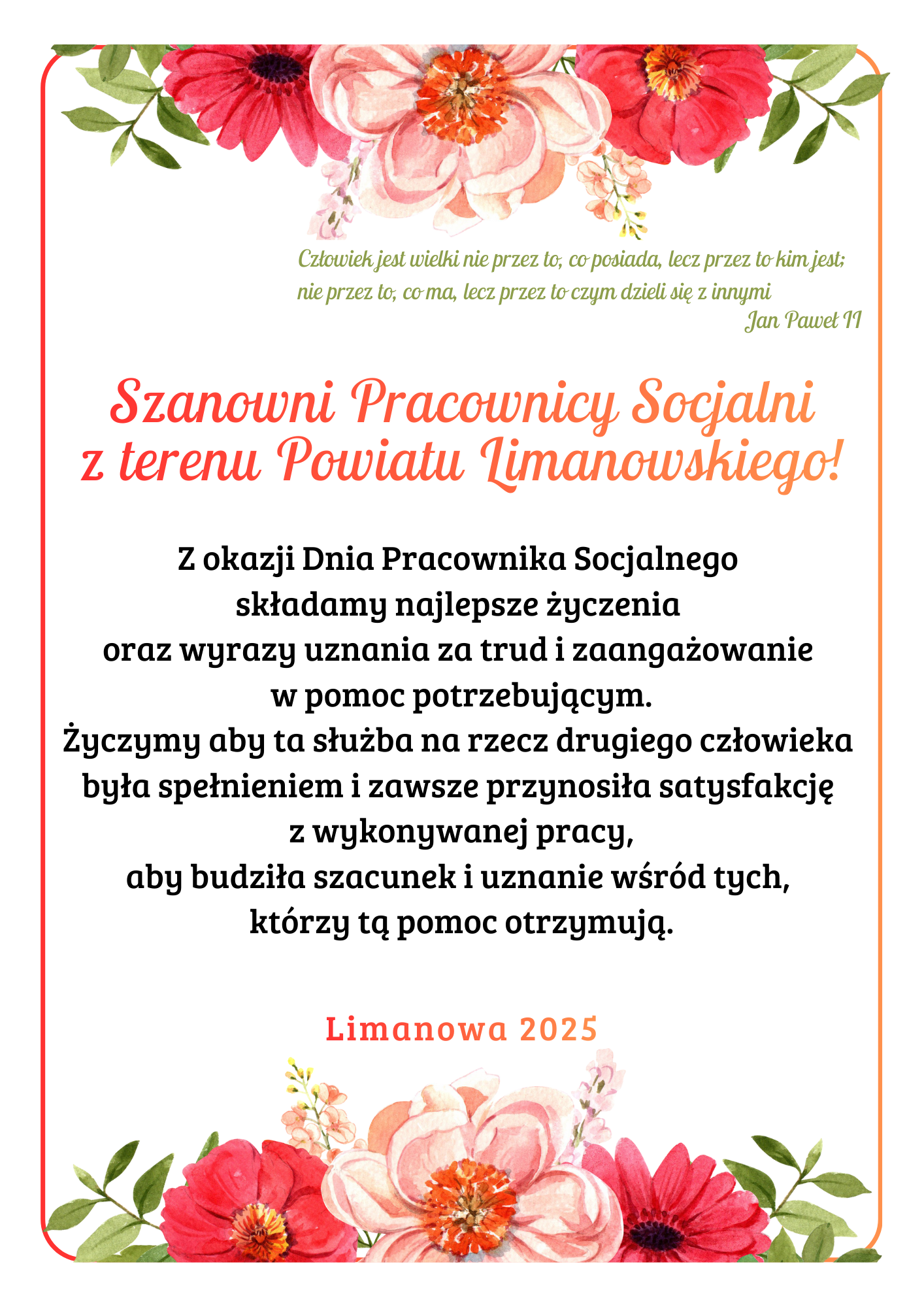 zyczenia z okazji dnia pracownika socjalnego w roku 2025 treść w artykule