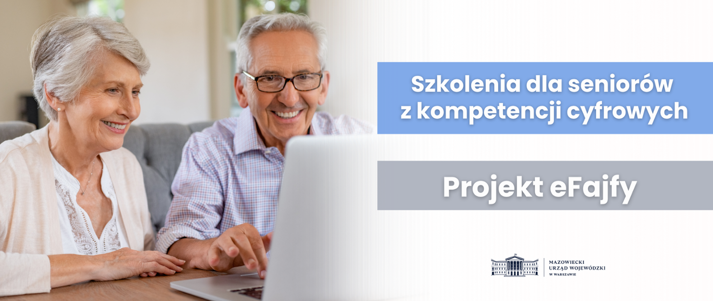 na zdjęciu kobieta i mężczyzna starsi patrzą w komputer