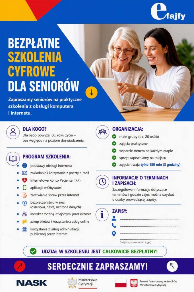 ulotka informacyjna z duża ilością informacji, które są zawarte w treści artykułu